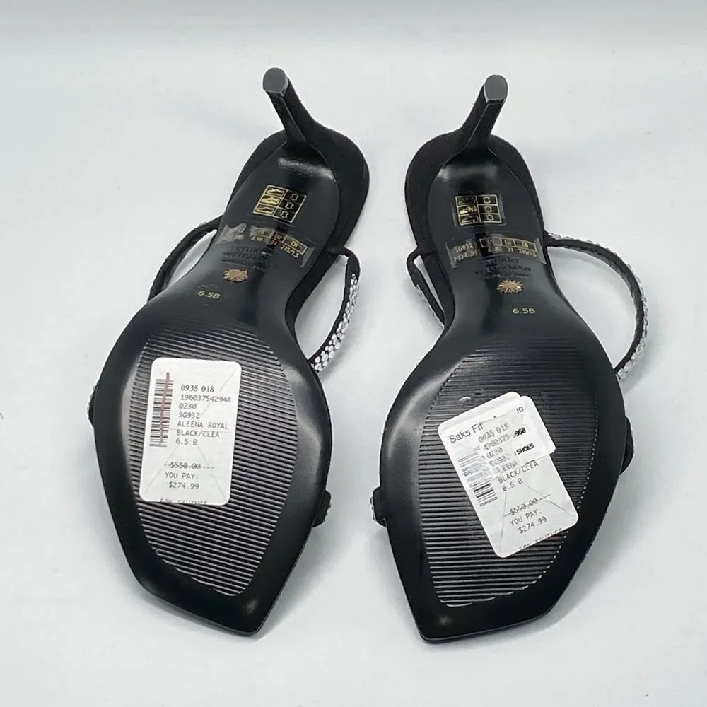 Stuart Weitzman Suede Embellished Sandals size 6.5